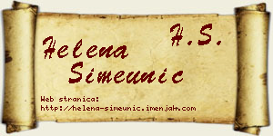 Helena Simeunić vizit kartica